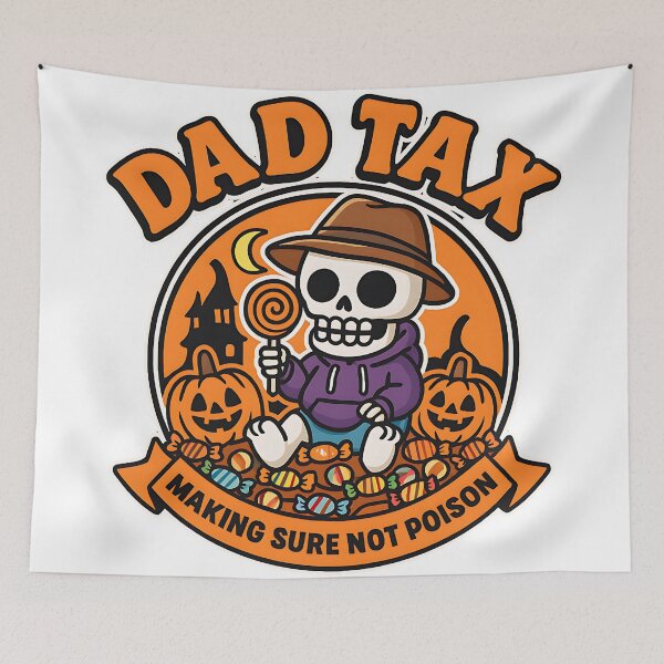 Item preview, Dad Tax Skeleton Halloween Candy Inspector Design designed and sold by ArtDesignTp.