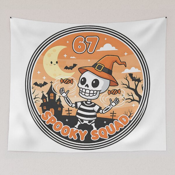 Item preview, 67 Spooky Squad Skeleton Halloween Scene Design designed and sold by ArtDesignTp.