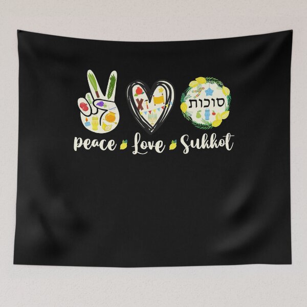 Item preview, Peace Love SUKKOT seven-day Jewish festival Hebrew designed and sold by NUMAcreations.