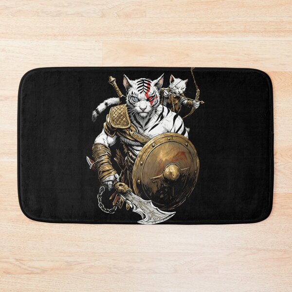 Item preview, White Tiger Warrior – Mythical Gladiator Beast Art designed and sold by El Hermano Gym.