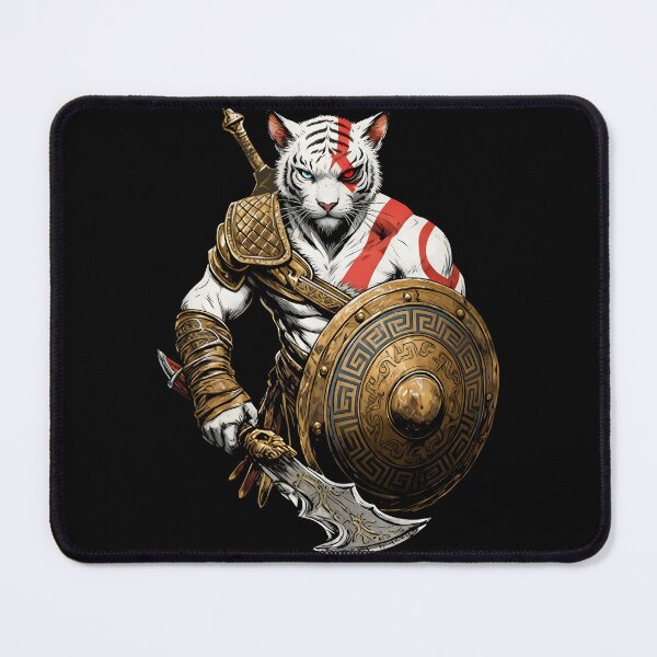 Item preview, White Tiger Mythical Gladiator Beast Art designed and sold by El Hermano Gym.