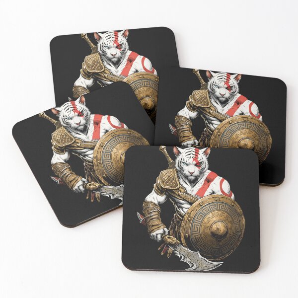 Item preview, White Tiger Mythical Gladiator Beast Art designed and sold by El Hermano Gym.