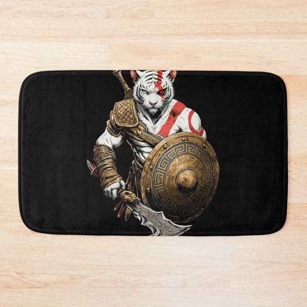 Item preview, White Tiger Mythical Gladiator Beast Art designed and sold by El Hermano Gym.