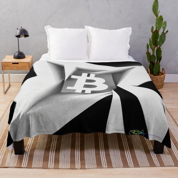 Item preview, Bitcoin Prism Geometry – Black and White Optical Art designed and sold by Benito Del Ray.