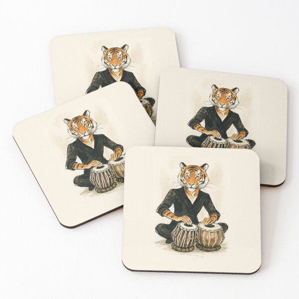 Item preview, Tiger on Tabla Indian music vibe designed and sold by Sarcastic designs.
