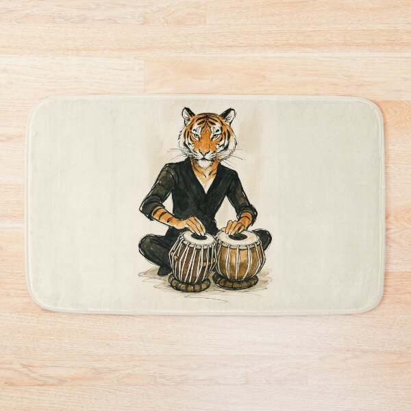 Item preview, Tiger on Tabla Indian music vibe designed and sold by Sarcastic designs.