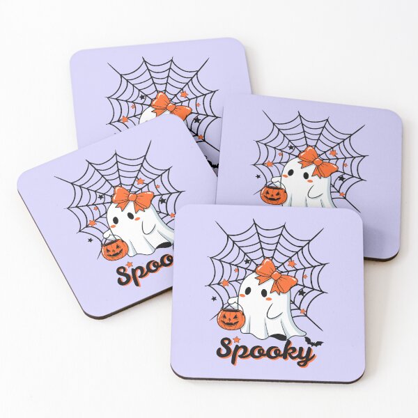 Item preview, Spooky Halloween with Cute Ghost, Bat, and Pumpkin designed and sold by Inkworksbyshery.