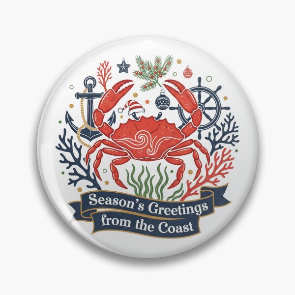 Item preview, Beach Christmas Crab , Coastal Nautical Santa , Funny Marine Holiday Gift designed and sold by justyna-s28.