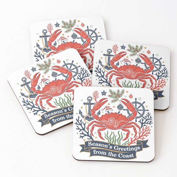 Item preview, Beach Christmas Crab , Coastal Nautical Santa , Funny Marine Holiday Gift designed and sold by justyna-s28.