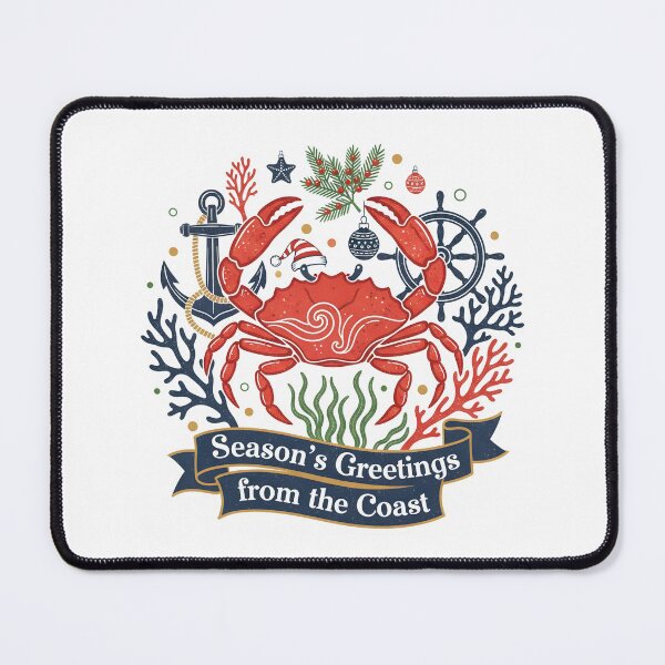 Item preview, Beach Christmas Crab , Coastal Nautical Santa , Funny Marine Holiday Gift designed and sold by justyna-s28.