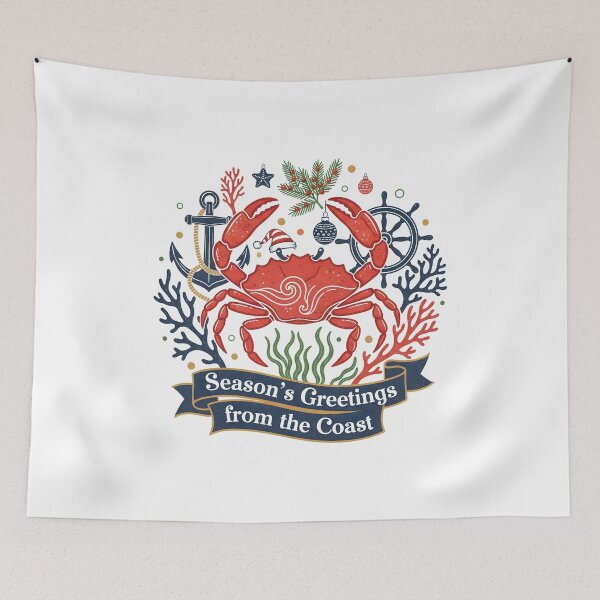 Item preview, Beach Christmas Crab , Coastal Nautical Santa , Funny Marine Holiday Gift designed and sold by justyna-s28.