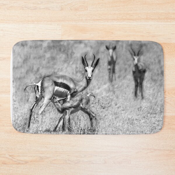 Item preview, Springbok Mom and Calf In Black and White designed and sold by Kay Brewer.