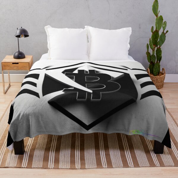Item preview, Geometric Bitcoin Fusion – Black & White Op Art designed and sold by Benito Del Ray.