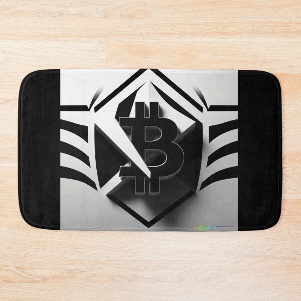 Item preview, Geometric Bitcoin Fusion – Black & White Op Art designed and sold by Benito Del Ray.