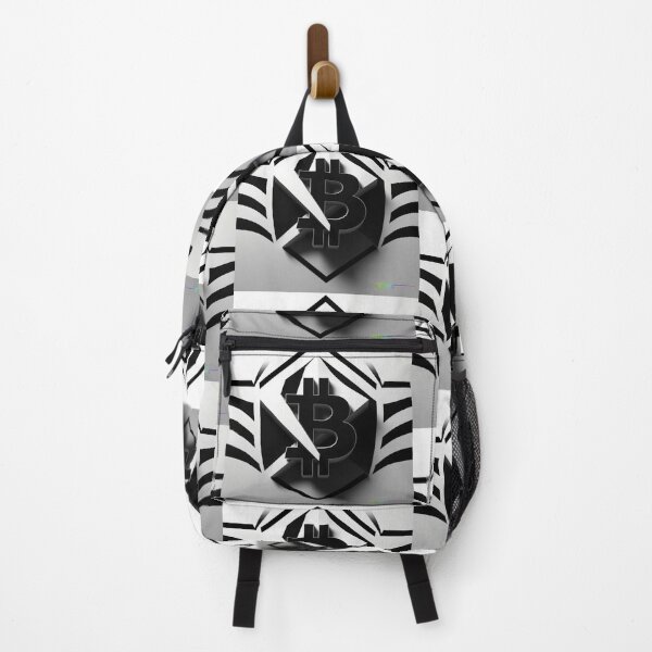 Item preview, Geometric Bitcoin Fusion – Black & White Op Art designed and sold by Benito Del Ray.