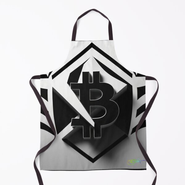 Item preview, Geometric Bitcoin Fusion – Black & White Op Art designed and sold by Benito Del Ray.