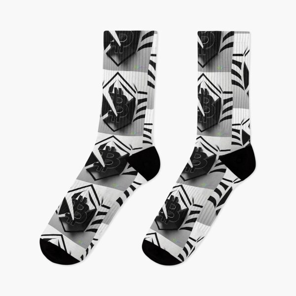 Item preview, Geometric Bitcoin Fusion – Black & White Op Art designed and sold by Benito Del Ray.