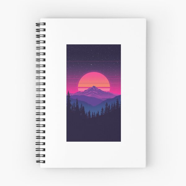 Item preview, Vintage Retro Sunset Over Mountains – 80s Synthwave Style designed and sold by Danig7777.
