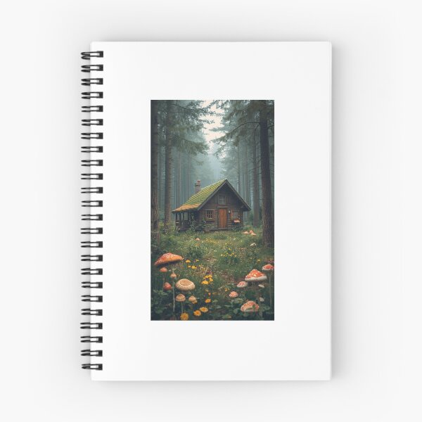 Item preview, Cottagecore Dream – Cozy Forest Cabin with Mushrooms and Wildflowers designed and sold by Danig7777.