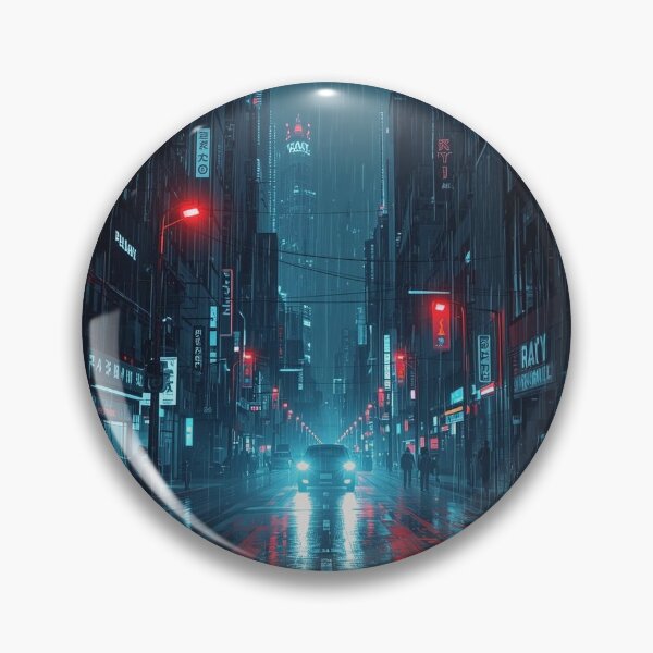 Item preview, Cyberpunk Cityscape at Night – Rainy Streets and Neon Lights designed and sold by Danig7777.