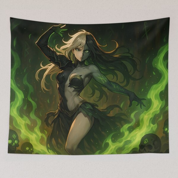 Item preview, Hel’s Flame Dancer – Anime Norse Goddess of the Underworld designed and sold by NorseDrip.