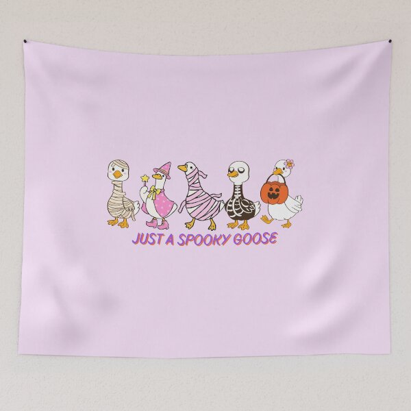 Item preview, Spooky Goose with Funny Ducks Halloween Illustration designed and sold by Inkworksbyshery.