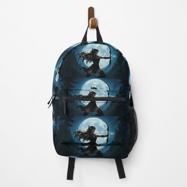 Item preview, Moonlight Valkyrie Archer – Anime Nordic Warrior with Bow under Full Moon designed and sold by NorseDrip.