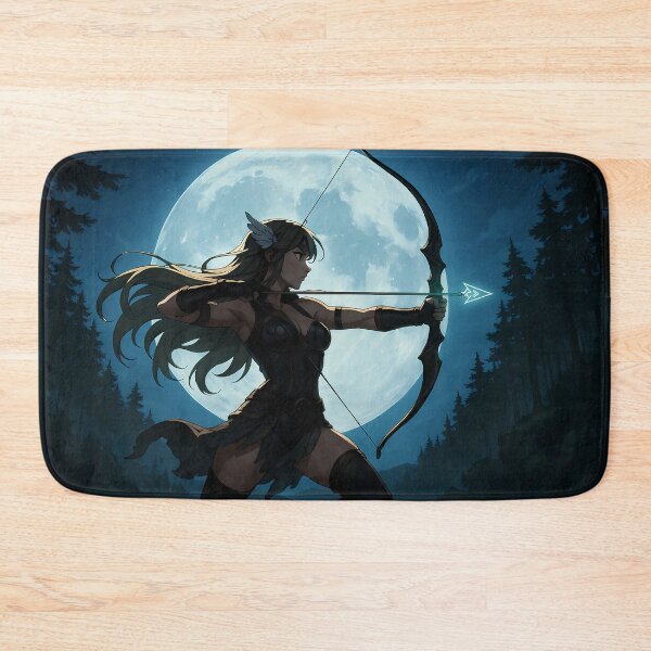 Item preview, Moonlight Valkyrie Archer – Anime Nordic Warrior with Bow under Full Moon designed and sold by NorseDrip.