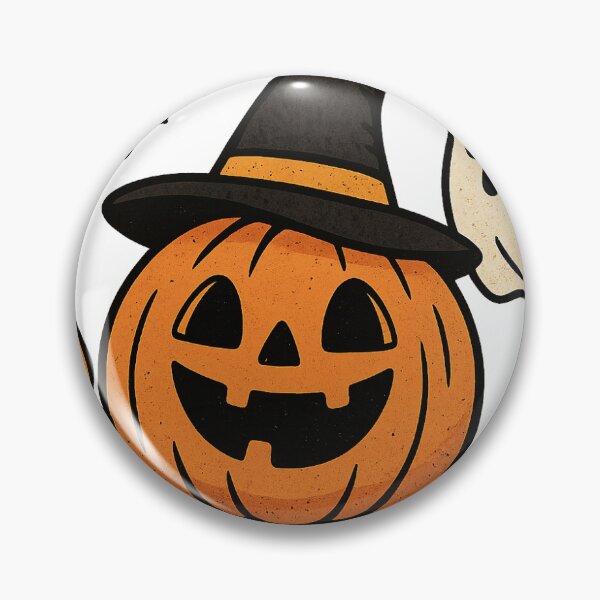 Artikelvorschau, Lustiger Halloween-Kürbis – Niedlicher Geist & Hexenhut-Cartoon entworfen und verkauft von Buble7.