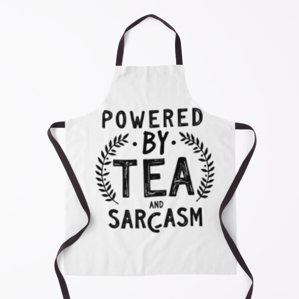Item preview, Powered by Tea & Sarcasm – Funny British Humor T-Shirt designed and sold by Artaprintly.