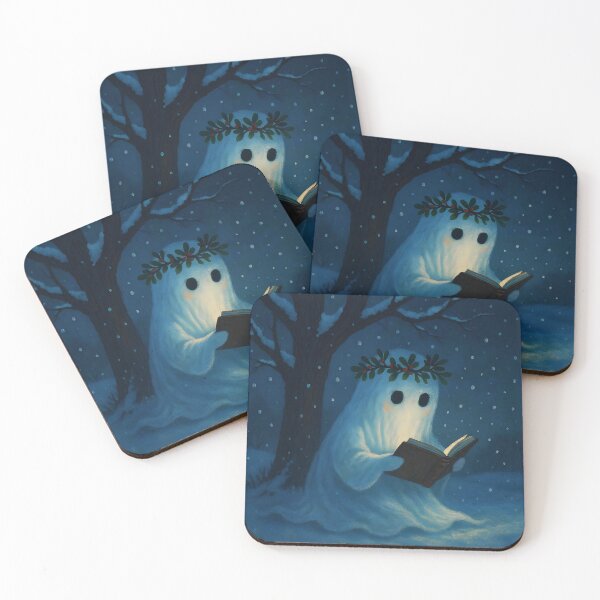 Item preview, Winter Bookworm Ghost – Reading Beneath the Snowy Tree designed and sold by EmeraldeaArt.