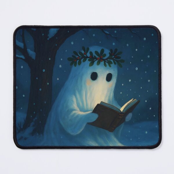 Item preview, Winter Bookworm Ghost – Reading Beneath the Snowy Tree designed and sold by EmeraldeaArt.