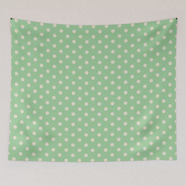 Item preview, Polka Dots Dark Sea Green and Cream Pattern designed and sold by Jeallan Designs.