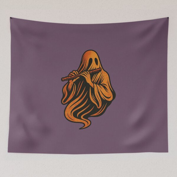 Item preview, Ghost Flutist – Retro 60s Halloween Musician Design designed and sold by Meandmyshop.
