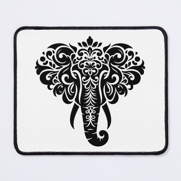 Item preview, Ornate Elephant Head Design – Tribal Mandala Style designed and sold by Kruti Collection.
