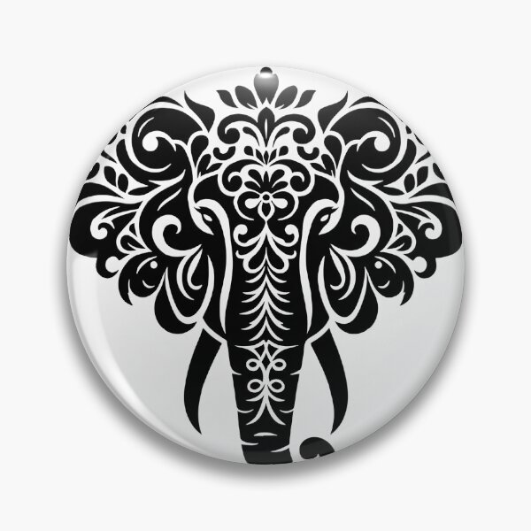 Item preview, Ornate Elephant Head Design – Tribal Mandala Style designed and sold by Kruti Collection.