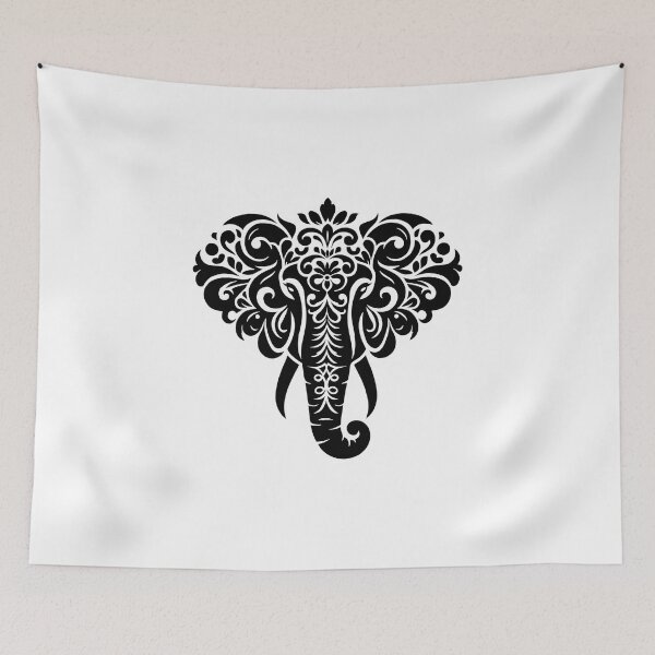 Item preview, Ornate Elephant Head Design – Tribal Mandala Style designed and sold by Kruti Collection.