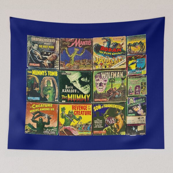 Item preview, Vintage 8mm Monster Movies Collage designed and sold by MidnightMovieRB.