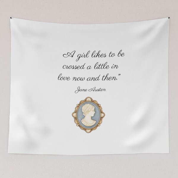 Item preview, Jane Austen Quote – Regency Cameo Art | A Girl Likes to Be Crossed in Love designed and sold by Boski22.