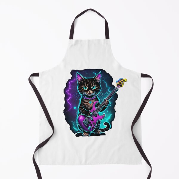 Item preview, Cute Cat Playing Guitar designed and sold by UniqueArtsOnly.