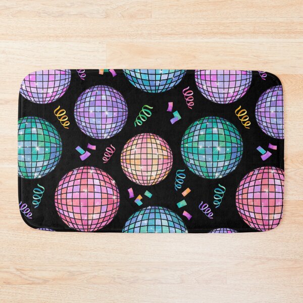 Item preview, Rainbow Watercolor Disco Balls New Year's Eve Party Black designed and sold by SamAnnDesigns.