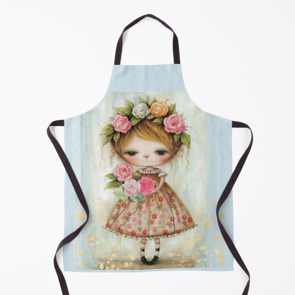 Item preview, A shy, pretty doll in a rose wreath, a doll in a dress with roses designed and sold by DZIERANA.