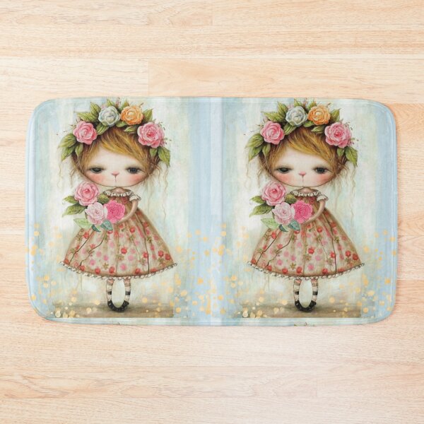Item preview, A shy, pretty doll in a rose wreath, a doll in a dress with roses designed and sold by DZIERANA.