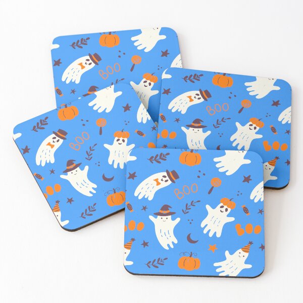 Item preview, Spooky Cute Halloween Ghost and Pumpkin Pattern designed and sold by Inkworksbyshery.