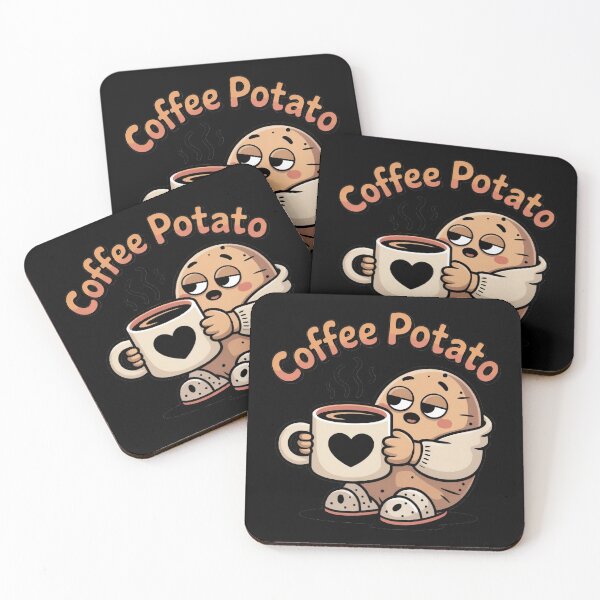 Item preview, Lazy Coffee Potato – Cute Morning Mood Potato in Bunny Slippers designed and sold by Avenius Graphics.