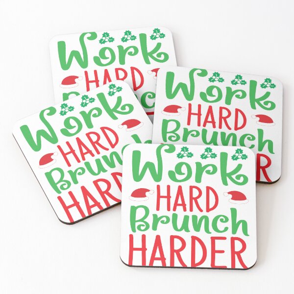 Item preview, Work Hard Brunch Harder Christmas T-Shirt – Funny Holiday Brunch Lover Tee designed and sold by AgnieszkaTees.
