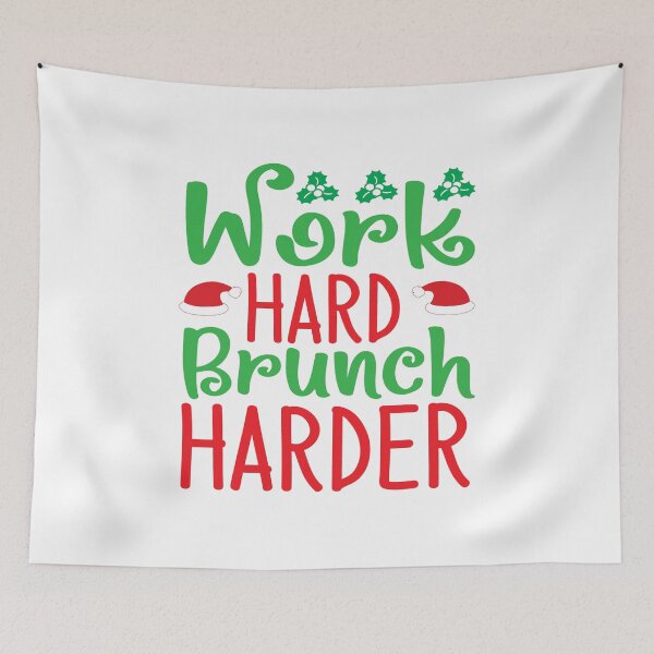 Item preview, Work Hard Brunch Harder Christmas T-Shirt – Funny Holiday Brunch Lover Tee designed and sold by AgnieszkaTees.