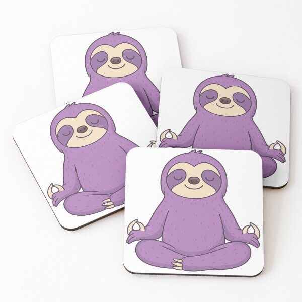Item preview, Meditating Purple Sloth – Cute Zen Animal Illustration designed and sold by  ADBIB Design.