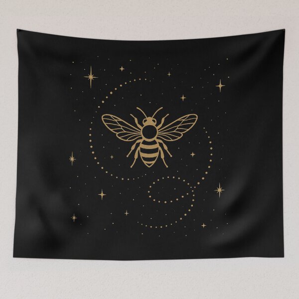 Item preview, Celestial Bee Trail – Gold Cosmic Honeybee Under Starry Sky designed and sold by Painted Moon by Luna Bee™.