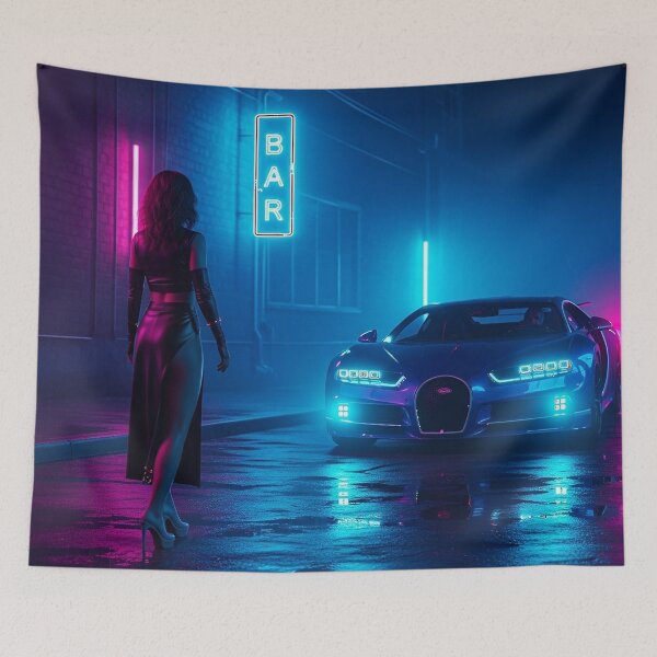 Item preview, Midnight Encounter in a Neon-Lit City designed and sold by RAINBOWGLASS.